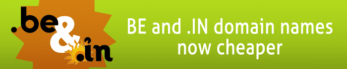 .IN and .BE Domain Names with Lower Prices